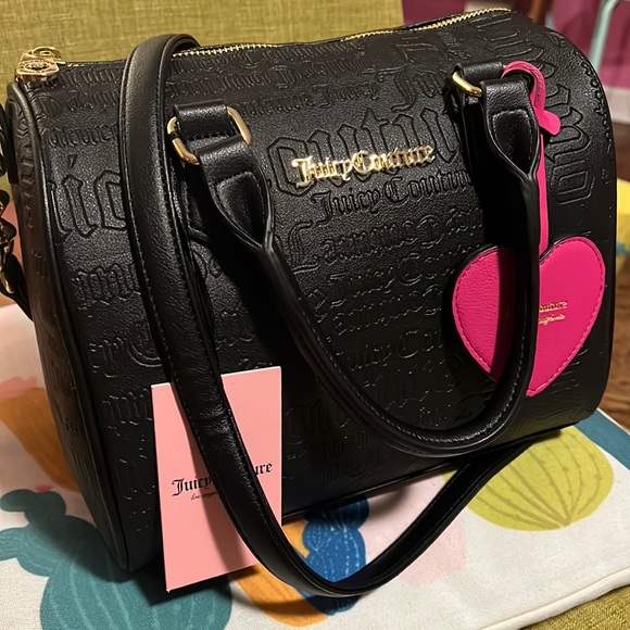 Juicy Couture Handbags - Juicy Couture Debossed Logo Black Speedy Satchel
